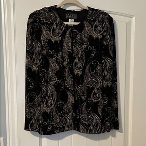 Alex Black and Silver Paisley Women's Blouse